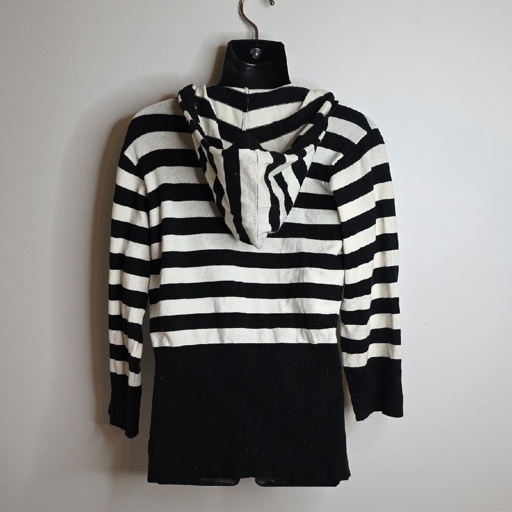 Alyx Black & White Striped  Zip UpHoodie Sweater Cardigan Size M - Picture 3 of 6